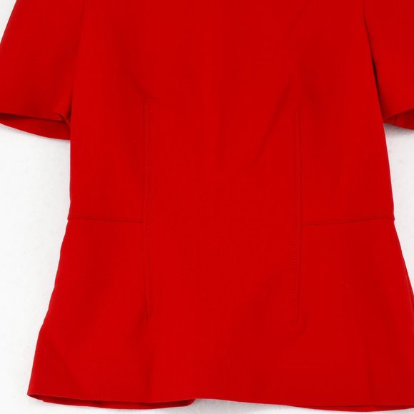Dion Lee Dress Top Womens Red LAVA Double Wool Short Sleeve Crewneck Size 4 - Picture 7 of 7